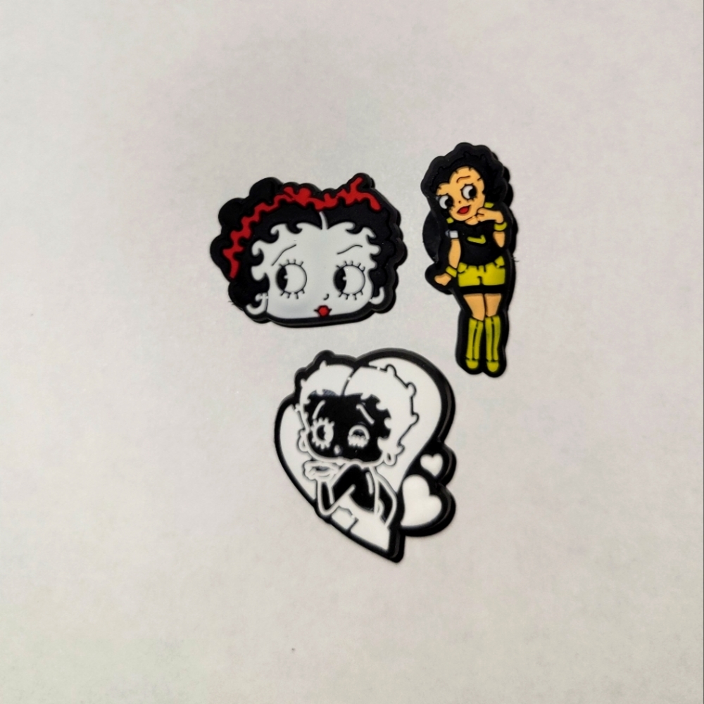 3 Assorted Betty Boop Jibbitz Charms